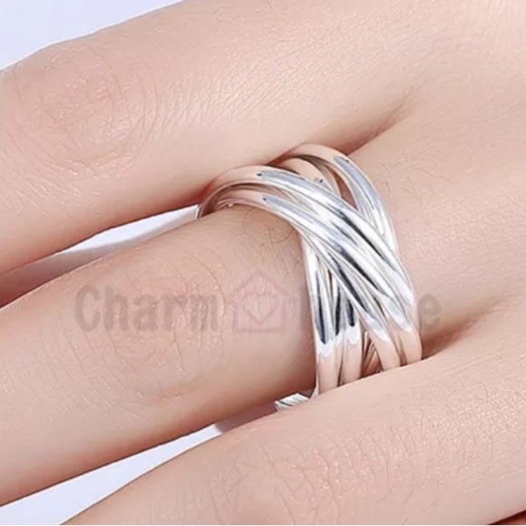 Sterling Silver Bangle Bracelet Set With Matching Ring - Picture 4 of 4